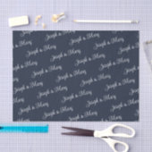 Papier Mousseline Navy & Soft Cloud Dancer Écriture Blanche Mariage (Artisanat)