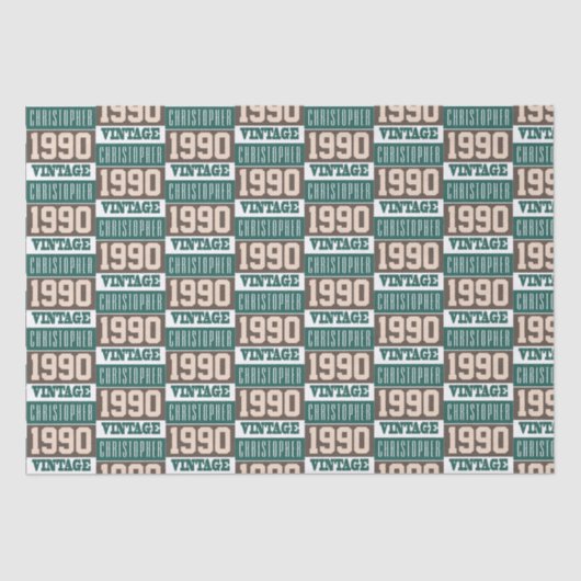 Papier Mousseline Né en 1990 avec le nom chrétien (Recto)