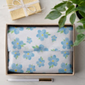 Papier Mousseline Ne m'oubliez pas Motif de fleurs d'aquarelle (Cadeau)