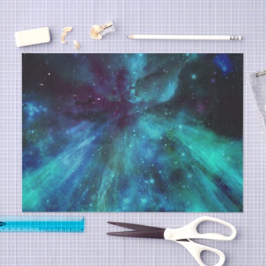 Papier Mousseline Nebula pourpre Turquoise N (Artisanat)