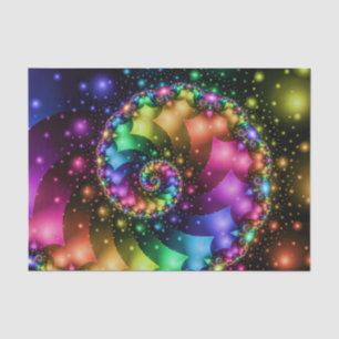 Papier Mousseline Nébuleuse en spirale d'arc-en-ciel de fractale