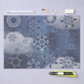Papier Mousseline Neige bleue (Artisanat)