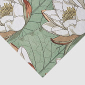 Papier Mousseline Nénuphar blanc Floral Art Nouveau (Détail)