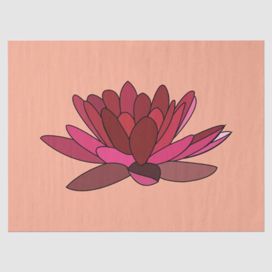 Papier Mousseline Nénuphar rose rouge (Recto)