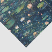 Papier Mousseline Nénuphars et fleurs (Détail)