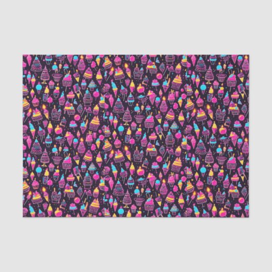 Papier Mousseline Neon Birthday Sweets (Recto)