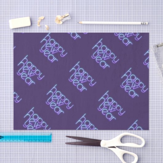 Papier Mousseline Neon Bonne Année (Artisanat)