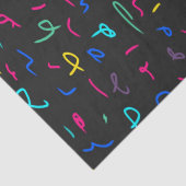 Papier Mousseline Neon Bright Marques sur Noir (Détail)