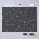 Papier Mousseline Neon Bright Marques sur Noir (Artisanat)