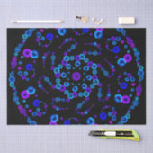 Papier Mousseline Neon Bubble Orb Mandala en noir (Artisanat)
