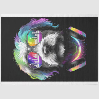 Papier Mousseline Neon Cavoodle avec casque Tissu Papier