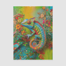 Néon Charlie Caméléon, Collage de la Forêt Tropica