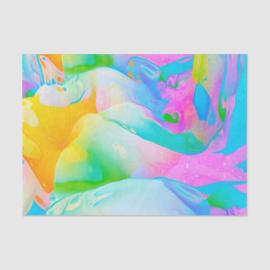 Papier Mousseline Neon fluide Abstrait (Recto)