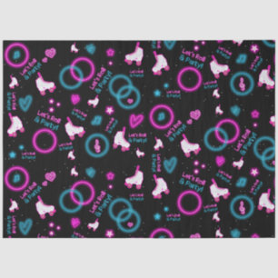Papier Mousseline Neon Glow Roller Skating Roll Motif