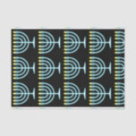 Papier Mousseline Neon Menorah<br><div class="desc">Menorah bleu en style néon signe.</div>