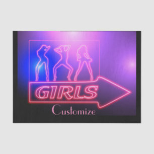 Papier Mousseline Neon Pink Girls Sign Thunder_cove