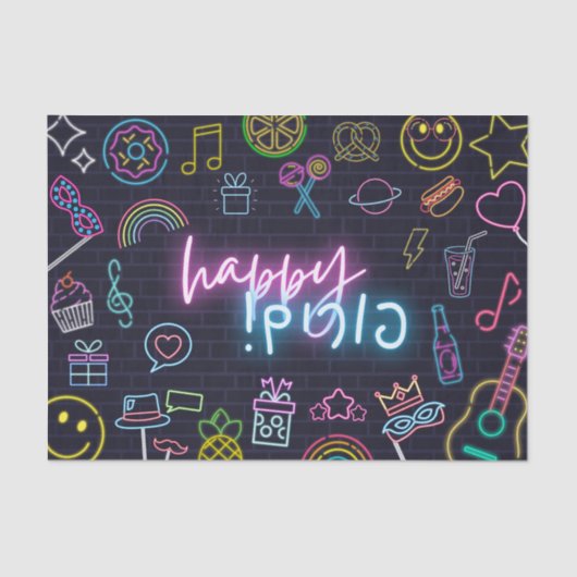 Papier Mousseline Neon Purim (Recto)