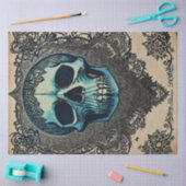 Papier Mousseline Néphère du crâne gothique bleu (Artisanat)