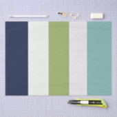 Papier Mousseline Neptune, Coquillages, Green et Navy (Artisanat)