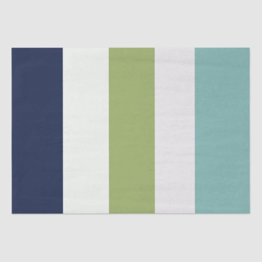 Papier Mousseline Neptune, Coquillages, Green et Navy (Recto)