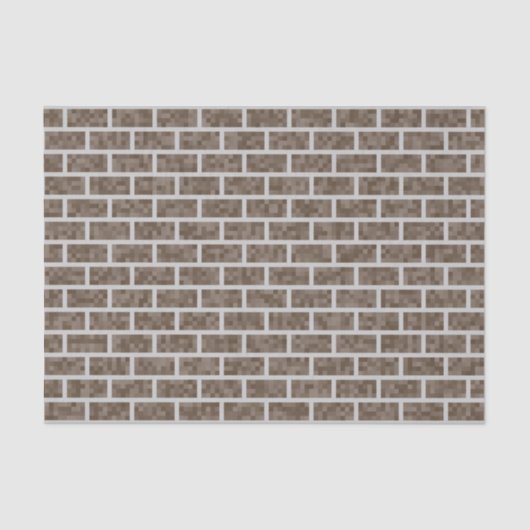 Papier Mousseline Nerdy, Brown, 8 bits Motif de briques d'apparence (Recto)