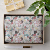 Papier Mousseline Neutre Floral Hiver Magnolia (Cadeau)