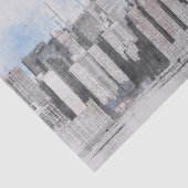 Papier Mousseline New York City Manhattan Skyline Tissu Papier papie (Détail)