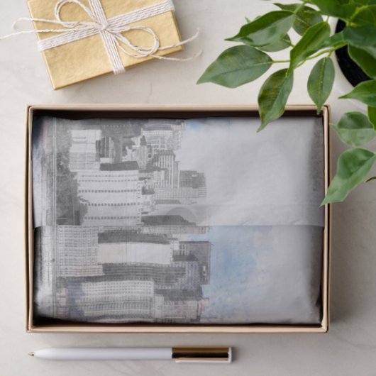 Papier Mousseline New York City Manhattan Skyline Tissu Papier papie (Cadeau)