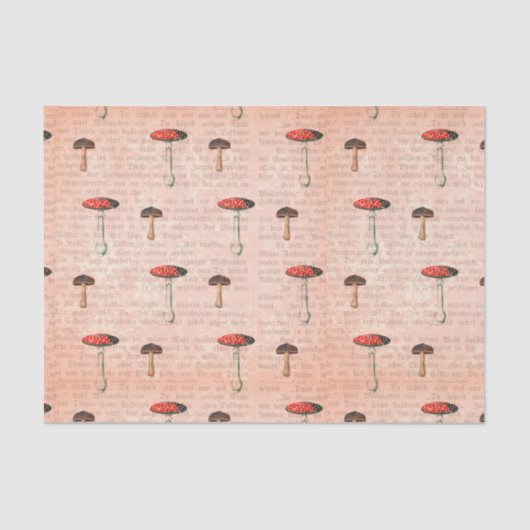 Papier Mousseline Newsprint et champignons (Recto)