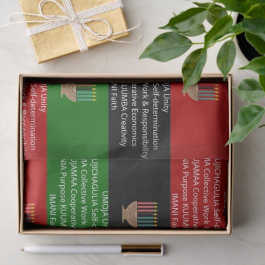 Papier Mousseline NGUZO SABA 7 Principes KWANZAA (Cadeau)