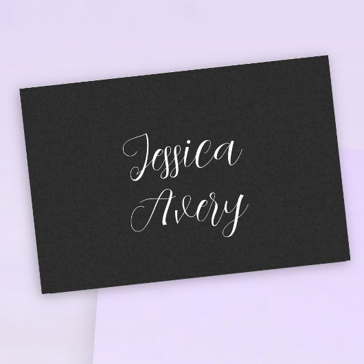 Papier Mousseline N'importe quel nom | Élégant script blanc éditable