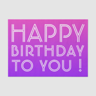 Papier Mousseline N'Importe Quel Nom Modifiable Joyeux Anniversaire