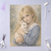 Papier Mousseline niña dulce con conejo (Artisanat)