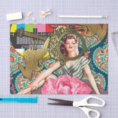 Papier Mousseline No Signal - Collage numérique Cheeky Lady (Artisanat)