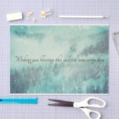 Papier Mousseline Noël À feuillage persistant Forêt Solstice d'hiver (Artisanat)