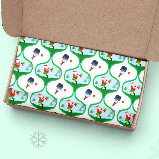 Papier Mousseline Noël À La Boule De Picket Avec Père Noël En Florid