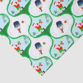 Papier Mousseline Noël À La Boule De Picket Avec Père Noël En Florid (Détail)