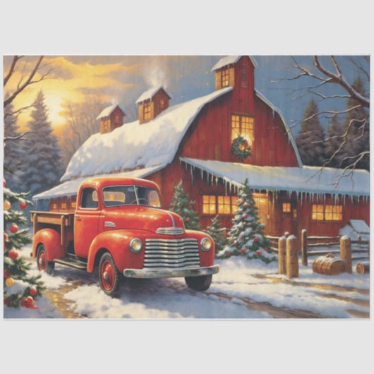 Papier Mousseline Noël à la ferme (Recto)