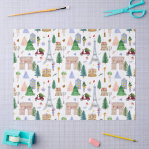 Papier Mousseline Noël à Paris Ville Lumière Vacances