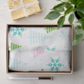 Papier Mousseline Noël Arbres Snowflakes Noël blanc (Cadeau)