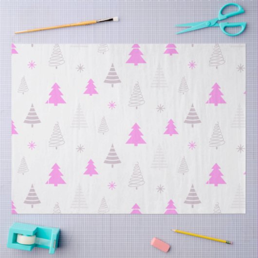 Papier Mousseline Noël Arbres Snowflakes Noël blanc (Artisanat)