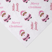 Papier Mousseline Noël au Père Noël Africain-Américain Rose (Détail)