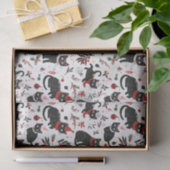 Papier Mousseline Noël aux chats noirs rétro (Cadeau)