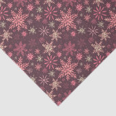 Papier Mousseline Noël aux flocons de neige roses (Détail)
