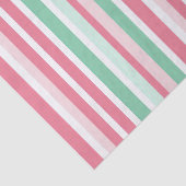Papier Mousseline Noël aux rayures de menthe rose (Détail)