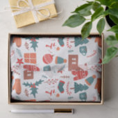 Papier Mousseline Noël avec Chaussettes, Chandails et Mittens (Cadeau)