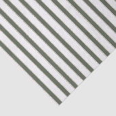 Papier Mousseline Noël bandes blanches vert olive (Détail)