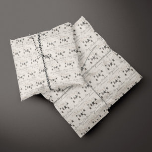 Papier Mousseline Noël beige naturel moderne élégant