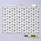Papier Mousseline Noël Black Snowflakes Motif sans couture (Artisanat)