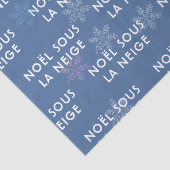 Papier Mousseline Noël blanc en français Tissu Papier bleu profond (Détail)